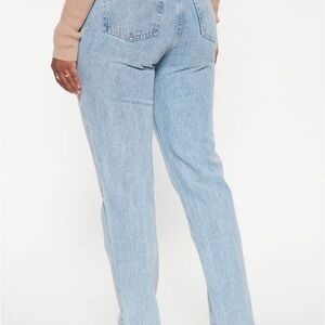 Fashion Nova Light Blue Straight Leg Jeans